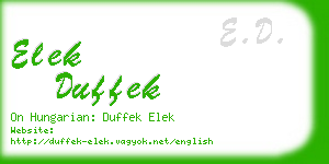 elek duffek business card